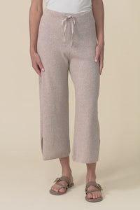 Reina Taupe Cotton Drawstring Pants,video