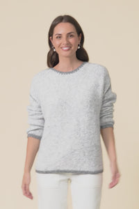 Simba Grey Contrast Knit Jumper