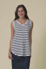 White Stripe Cotton Scoop Tank,Video
