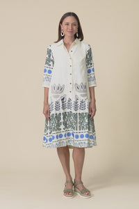 Mozlo White Motif Cotton Tie Dress,Video