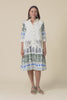 Mozlo White Motif Cotton Tie Dress,Video