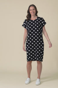 Nicks Black Spot Bamboo Tee Dress,Video