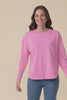 Simplified Candy Pink Cotton Crewneck Sweatshirt,Video