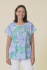 Sorelle Green Floral Cotton Blend Tee,Video