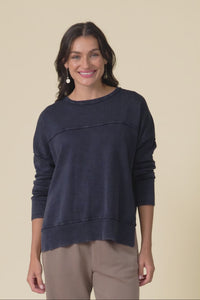 Kymberly Navy Cotton Knit Jumper
