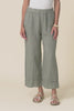 Dinah Khaki Linen Trim Pants,Video