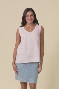 Inez Blush Linen Tank,Video