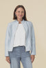 Mitchell Blue Faux Leather Biker Jacket