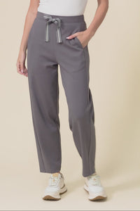 Tenille Grey Cotton Barrel Pants