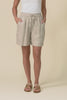Nirah Beige Linen Pocket Shorts,Video