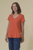 Maggie Orange Cotton Vee Tee,Video