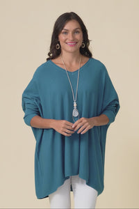 Nastia Teal Wool Blend Jumper