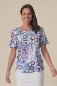 Masie Blue Motif Top