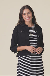Danielle Black Stretch Jean Jacket