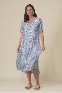 Meka Navy Mosaic Pocket Dress