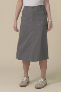 Air-Lite Olive Stretch Cargo Skirt,video