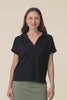 Talli Black Cotton Collared Tee,video
