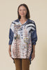 Ensley Navy Leopard Collared Shirt