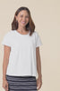 Monroe White Cotton Pleated Tee,video