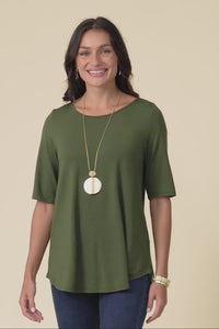 Buttery Green Half Sleeve Top