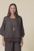 Easton Chocolate Linen Embroidered Top,Video
