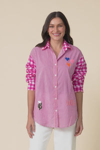 Woods Pink Western Cotton Embroidered Shirt,Video