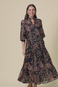 Wanderlust Dark Tropique Cotton Silk Pearl Dress,Video
