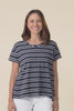 Toronto Navy Double Stripe Cotton Tee,video