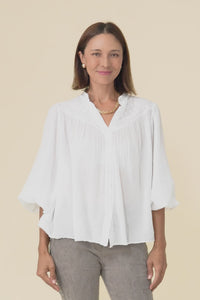 Randy White Cotton Blouse