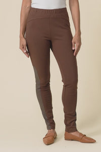 Jesse Chocolate Trim Stretch Leggings