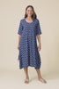 Hailee Navy Spot Linen Cotton Dress,video