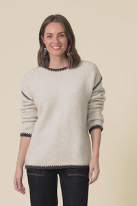 Simba Beige Contrast Knit Jumper