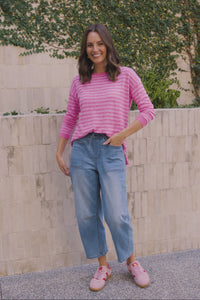 Natasha Blush Stripe Knit Top