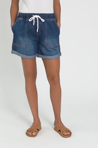Emma Dark Blue Denim Relaxed Shorts