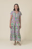 Nona Pink Floral Crinkle Cotton Maxi Dress,video