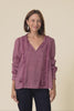 Gloria Dark Pink Embroidered Cotton Top