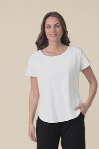 Stevie White Cotton Tee,Video