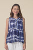 Charlize Navy Tie Dye Cotton Button Tank,Video