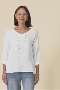 Ziola White Linen Cotton Top