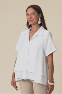 Ezra White Layered Top