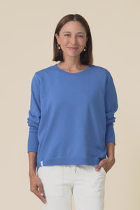 Divine Cobalt Cotton Crew Sweatshirt