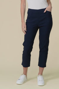 Cody Navy Stretch Capri Pants,Video