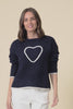 Zoe Navy Heart Knit Jumper