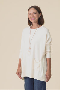 Helsinki Cream Knit Pocket Jumper
