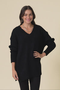 Brilla Black V Neck Jumper
