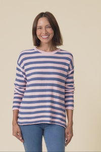 Ivana Pink Stripe Organic Cotton Knit Jumper