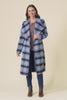 Britney Blue Check Collared Coat