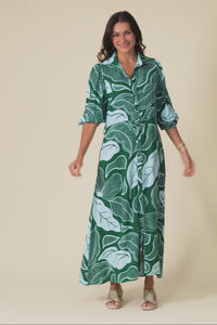 Trinity Green Leaf Tie Dress