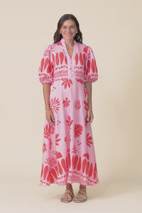 Winsome Pink Tropical Tie Dress,Video