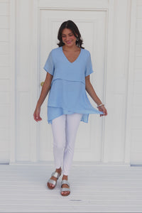 Alvina Sky Layered Tunic Top